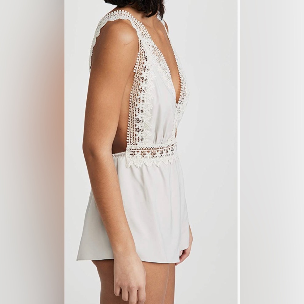 FLORA NIKROOZ BLYTHE ROMPER IN IVORY - Picture 4 of 6